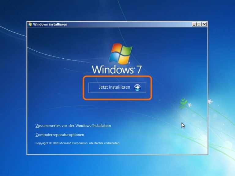 Windows 7 installieren